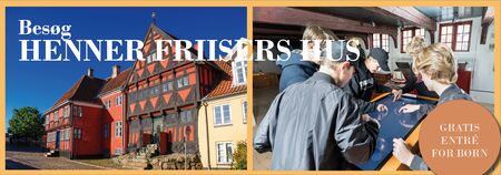 Banner med Henner Friisers Hus 